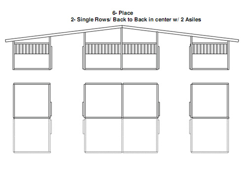 Custom horse Stalls Building End View 6
