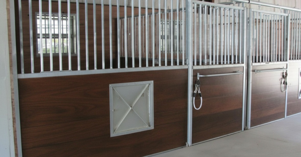 brown horse stalls by triton barns