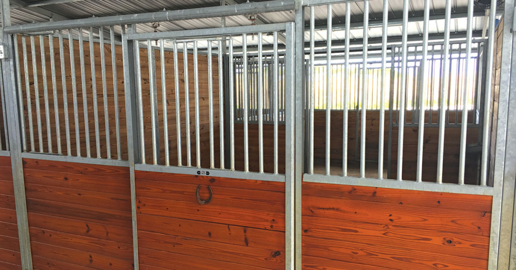 Close up of a triton stall door