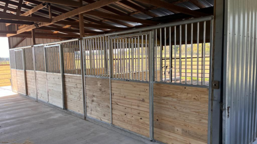 Horse stalls inside of a barn