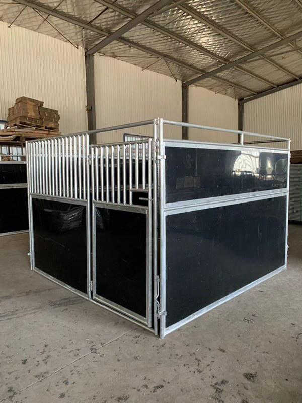 Black portable horse stalls